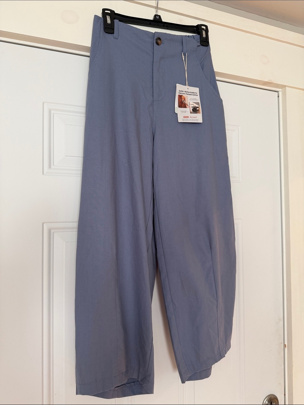Amazon Women's Wide-Leg Barrel Trousers in Dusty Blue